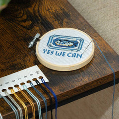 Kikkerland Sardine Can Mini Cross Stitch Embroidery Kit