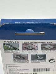 Brother 5 Foot Embellishment Pack - Includes Stitch in the Ditch Foot, Roller Foot, Piping Foot, Edge Joining Foot, and Gathering Foot