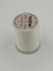 Single Spool Brother White 60 Weight Embroidery Bobbin Thread