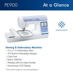 Brother PE900 5x7 Embroidery Machine and Magnetic Hoop