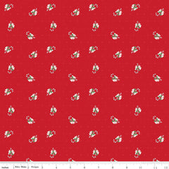 Riley Blake Claus & Co. Candy Cane Toss Red C17746-RED with ruler