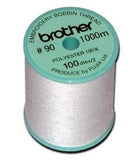 Single Spool Brother White 90 Weight Embroidery Bobbin Thread