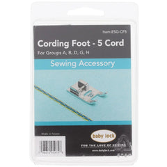 Baby Lock BL Cording Foot 5 Cord ESG ESE ESL ESP ESI ESN ESG-CF5