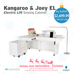 Kangaroo & Joey Dual Rail Electric Sewing Cabinet FREE FLOOR LAMP
