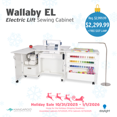 Wallaby Dual Rail Electric Sewing Cabinet FREE FLOOR LAMP