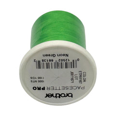 Brother Neon Green 100% Polyester Color Fast, High Shine Embroidery Thread ETP01167