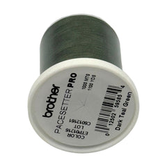 Brother Dark Teal Green 100% Polyester Color Fast, High Shine Embroidery Thread ETP01216