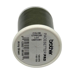 Brother Army Green 100% Polyester Color Fast, High Shine Embroidery Thread ETP01220