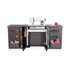 Bandicoot Sewing Cabinet - Ash White, Teak and Grey