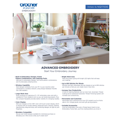 Brother NQ1700E Embroidery Machine 6x10 Embroidery Area