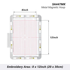SewTech SA447MK 8x12 magnetic embroidery hoop for Brother and Baby Lock