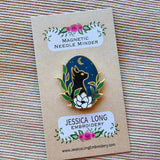 Jessica Long Black Cat Enamel Needle Minder
