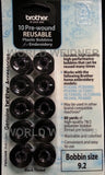 Brother / Baby Lock Prewound Black Embroidery Bobbin Thread - 10 Pack