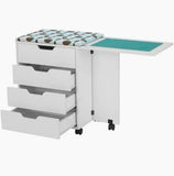 Shirley Ash White Sewing Cabinet - 4 Drawers + Fold Out