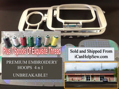 BabyLock Embroidery Hoop Replacement + Thread for Essante, Ellure + More