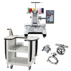 Brother PR680WBNDL Entrepreneur W PR680W 6‑Needle Embroidery Machine with PRNSTD2 Stand and PRCF5 Cap Frame Set and Durkee EZ Frames