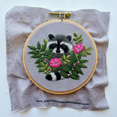 Jessica Long Raccoon Hand Embroidery Kit