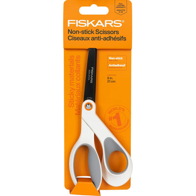 Fiskars 8 in Premier Bent Softgrip Titanium Nonstick Scissors
