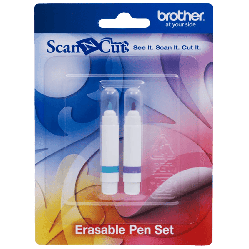 Brother Erasable Pen Set - Includes Two Pens in Cyan (1) and Purple (1)