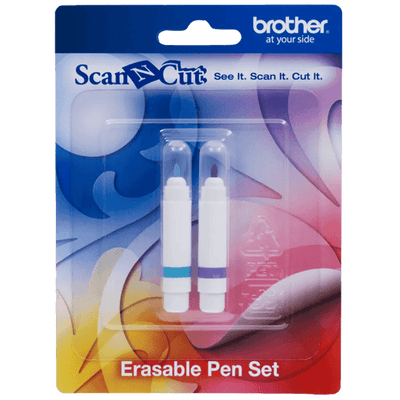 Brother Erasable Pen Set - Includes Two Pens in Cyan (1) and Purple (1)