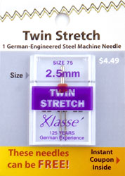 KLASSE TWIN STRETCH 1PK NEEDLE 2.5mm
