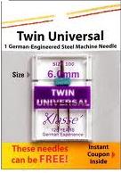 Klassé Twin Universal Needle - 6.0 mm/Size 80