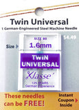 Klassé Twin Universal Needle - 1.6 mm/Size 80