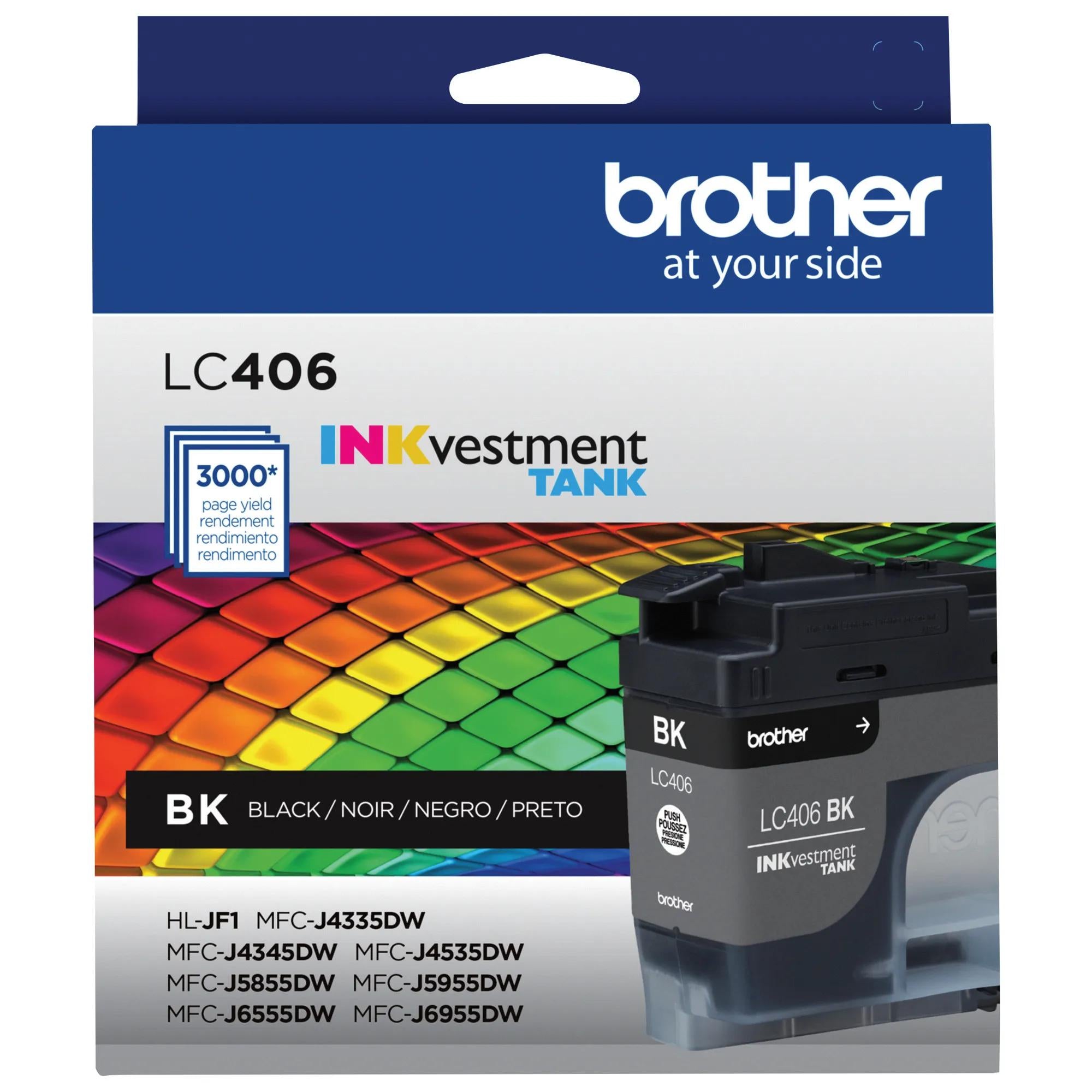 Brother LC406BKS LC406 Black INKvestment Tank Ink Cartridge - 48 ml