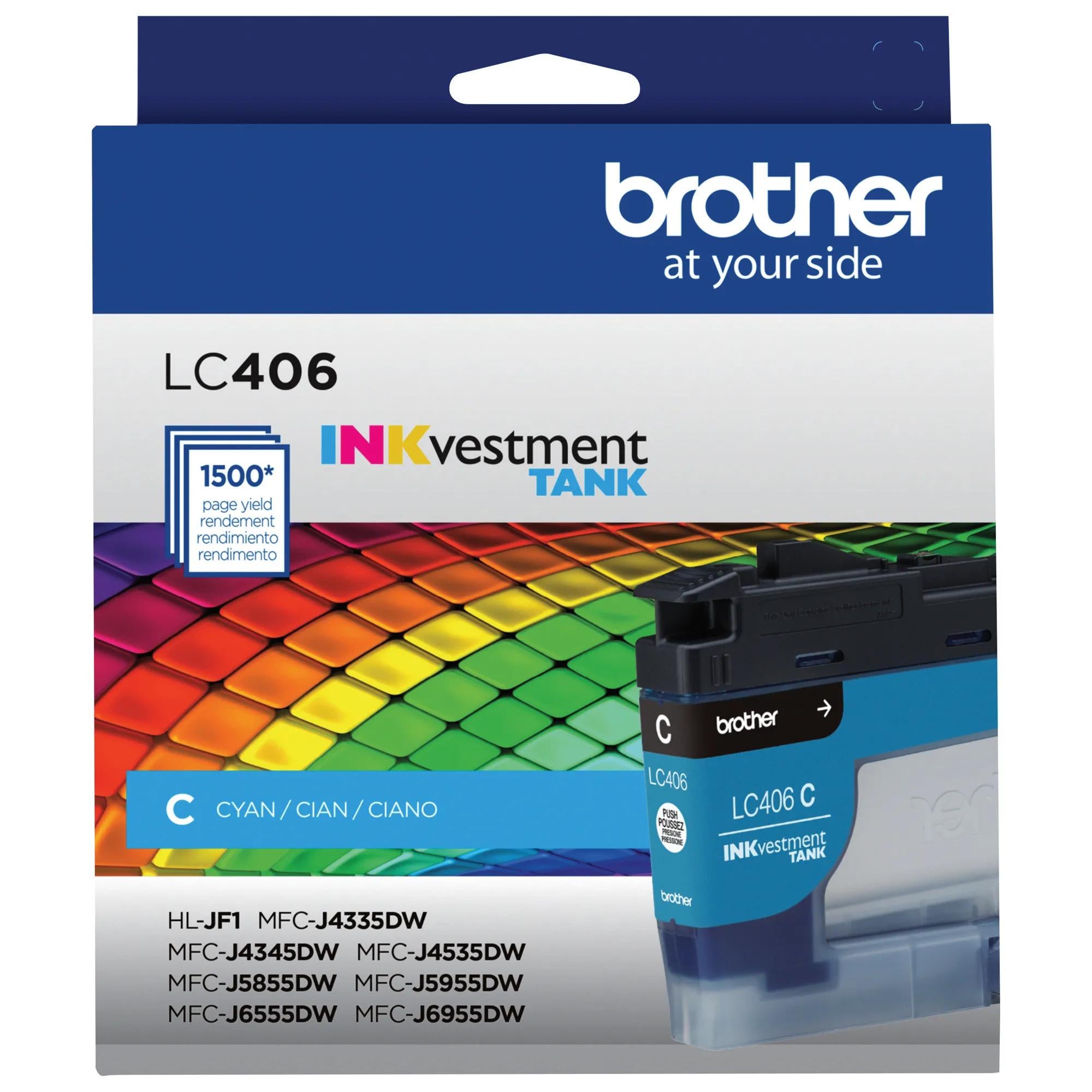 Brother LC406CS LC406 Cyan INKvestment Tank Ink Cartridge - 48 ml