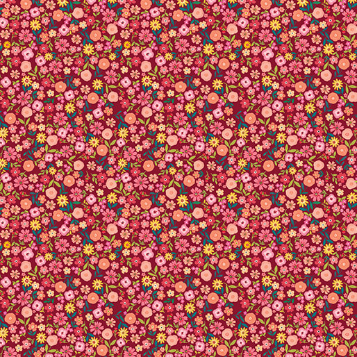 Benartex Peaches & Cream 15327-10 In Bloom Red quilting cotton fabric