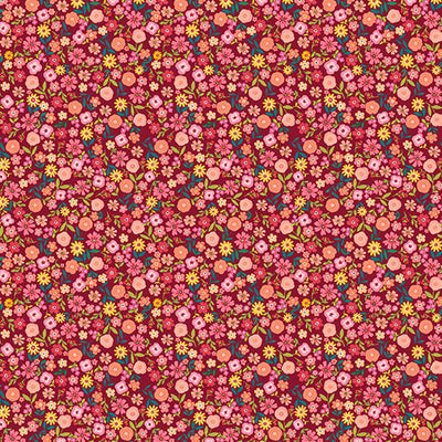 Benartex Peaches & Cream 15327-10 In Bloom Red quilting cotton fabric