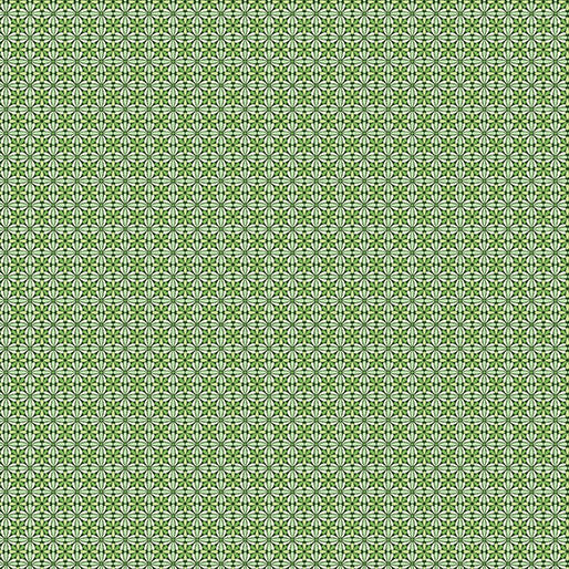 Benartex Peaches & Cream 15329-44 Flower Geo Green quilting cotton fabric