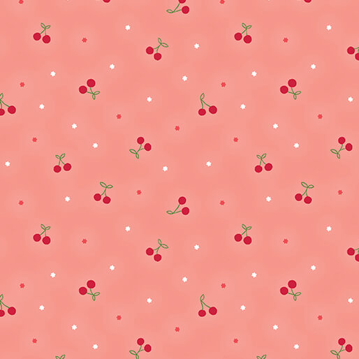 Benartex Peaches & Cream 15332-22 Sweet Cherries Medium Pink quilting cotton fabric