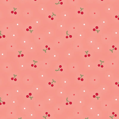 Benartex Peaches & Cream 15332-22 Sweet Cherries Medium Pink quilting cotton fabric