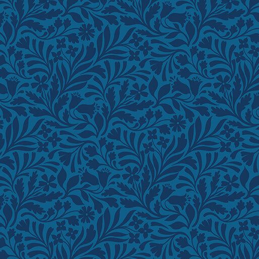 Benartex Garden Dalliance 17301-56 Hedgerow Indigo quilting cotton fabric
