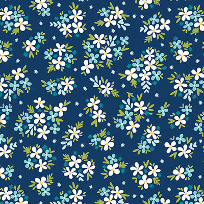 Benartex Garden Dalliance 17302-56 Posy Indigo quilting cotton fabric