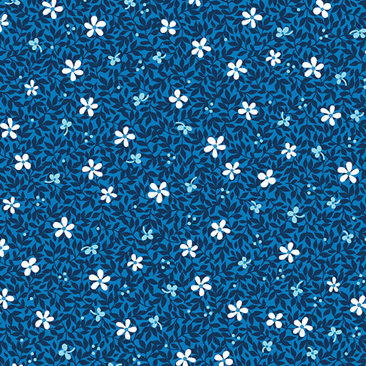 Benartex Garden Dalliance 17303-56 Wisteria Indigo quilting cotton fabric