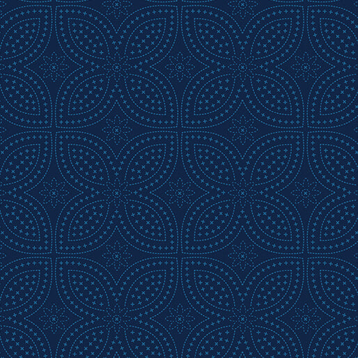 Benartex Garden Dalliance 17305-56 Pressed Petals Indigo quilting cotton fabric