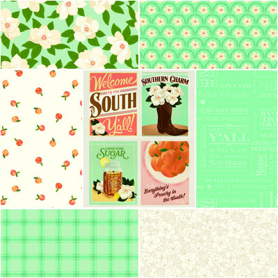 Riley Blake Southern Charm 1 Yard Bundle Mint, 7 Pcs.