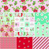 Riley Blake Claus & Co. 1 Yard Bundle Pink, 9 Pcs.