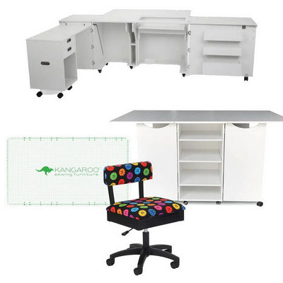 Kangaroo Aussie II & Kookaburra Sewing Cabinet & Cutting Table Bundle