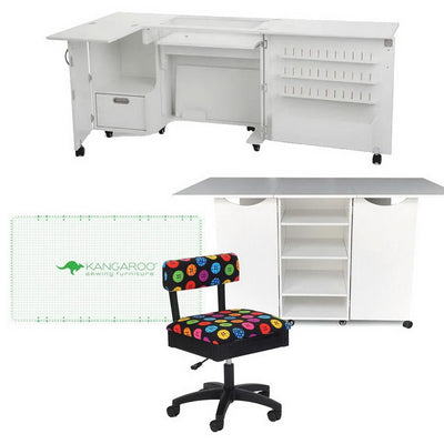 Kangaroo Wallaby II & Kookaburra Sewing Cabinet & Cutting Table Bundle