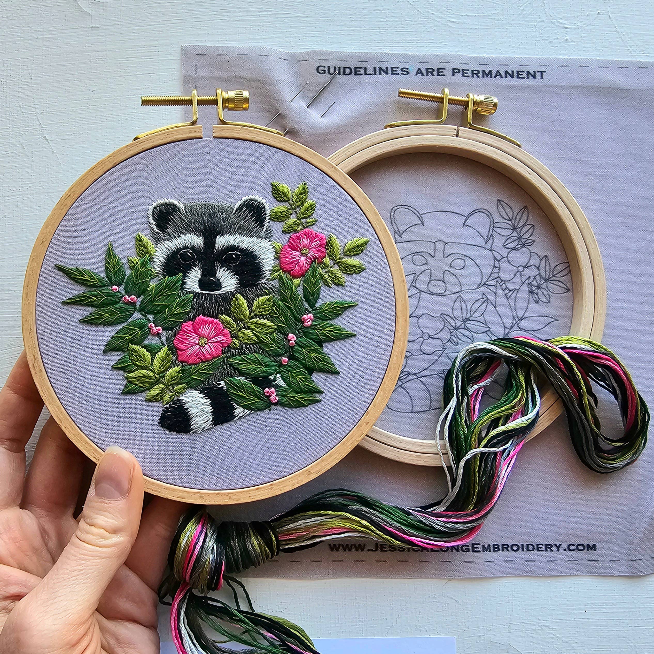 Jessica Long Raccoon Hand Embroidery Kit