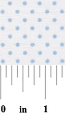 Blue Dots on White - Shown with a ruler for scale