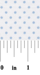 Blue Dots on White - Shown with a ruler for scale