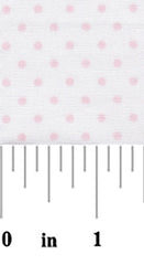 Pink Dots on White - Shown with a ruler for scale