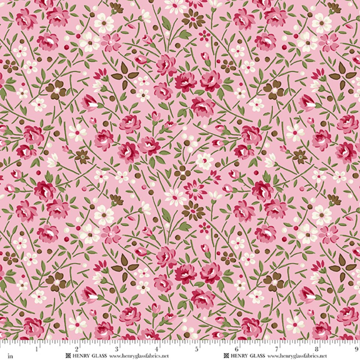 Henry Glass Cinnamon Stick Medium Floral Pink 2541-22 fabric