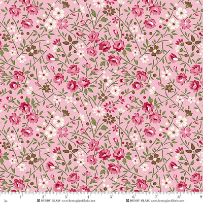 Henry Glass Cinnamon Stick Medium Floral Pink 2541-22 fabric