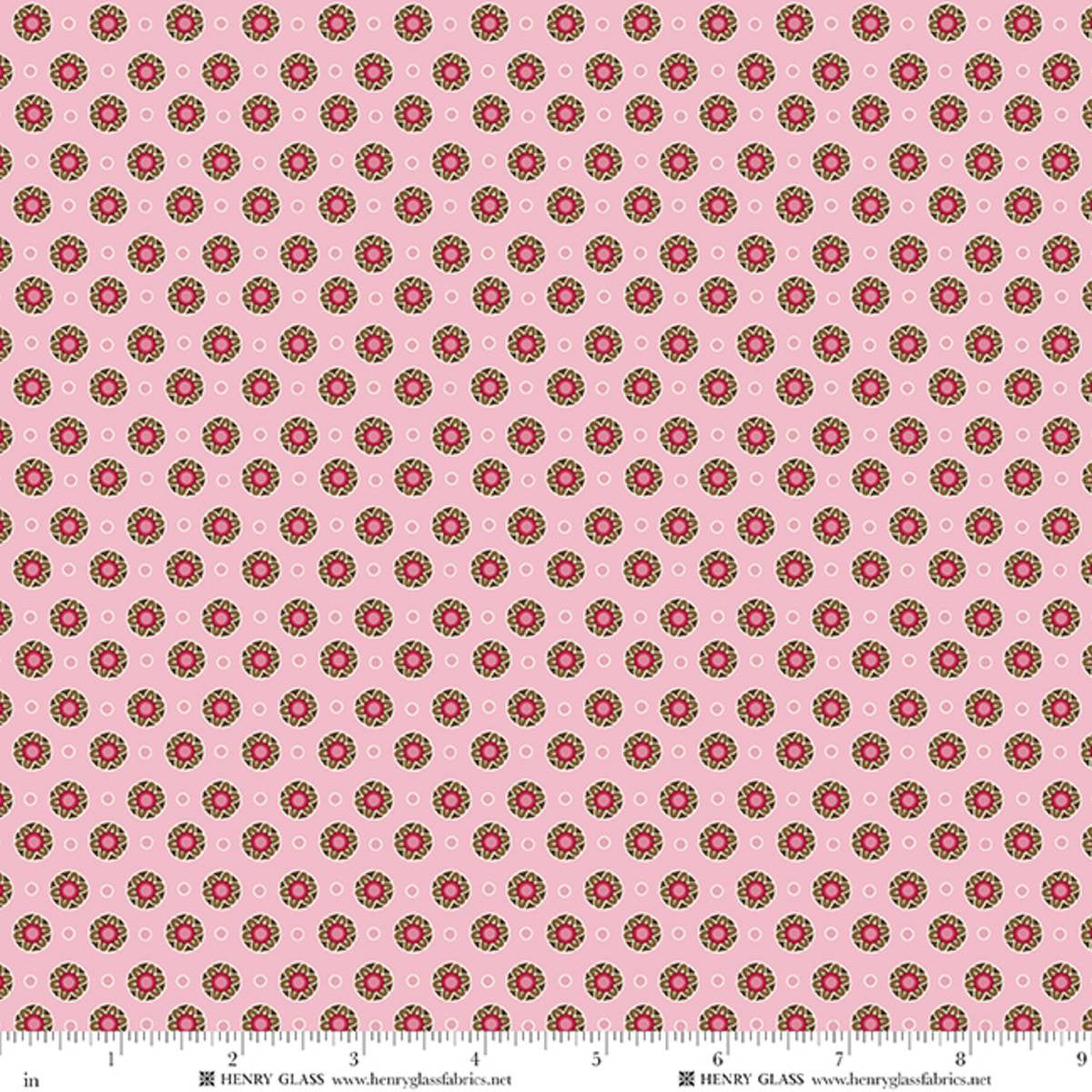 Henry Glass Cinnamon Stick Small Medallion Pink 2543-22 fabric