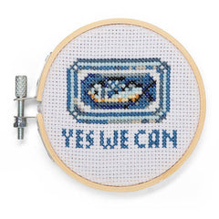 Kikkerland Sardine Can Mini Cross Stitch Embroidery Kit